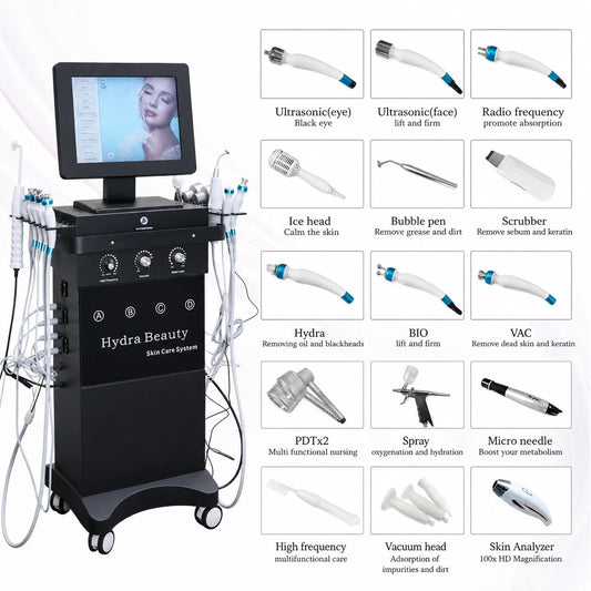 Hydra Facial Machine Skin Rejuvenation (15-in-1) with skin analyser